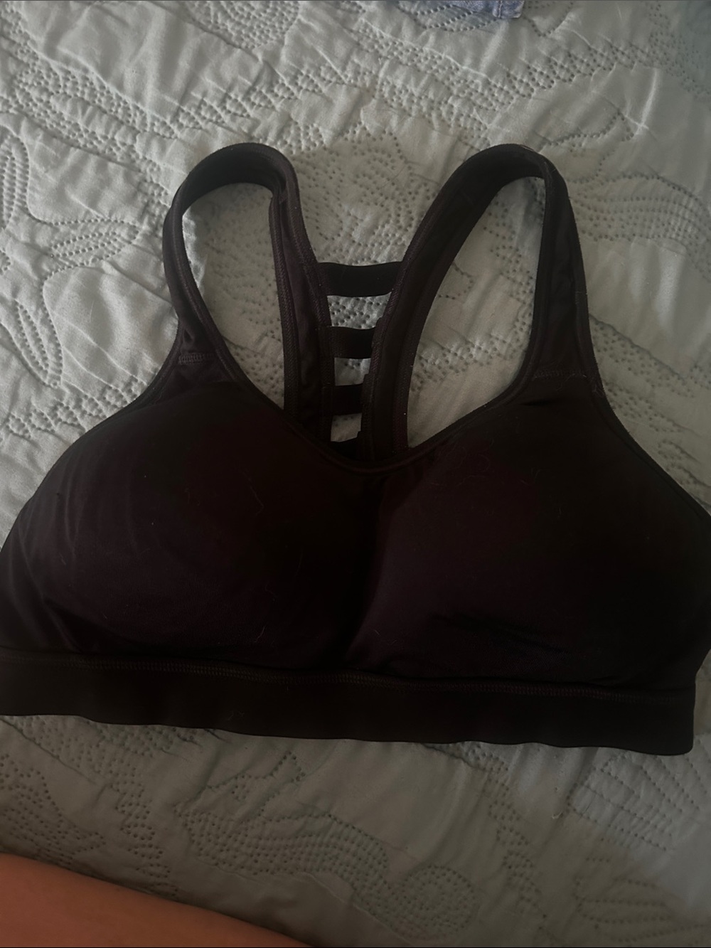 Black Strappy Racerback Sports Bra